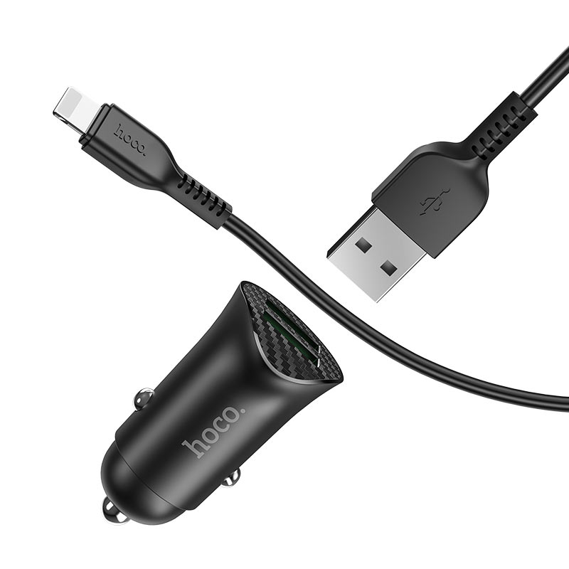 Hoco. Z39 Autós Gyorstöltő Adapter QC3.0 töltő kábellel