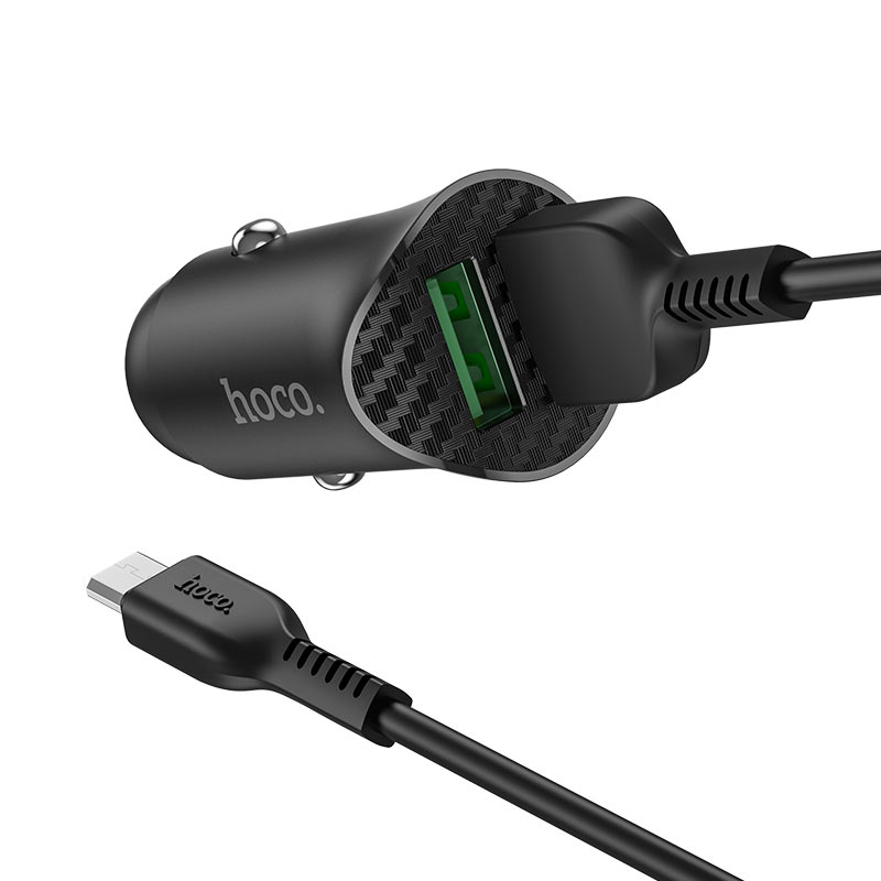 Hoco. Z39 Autós Gyorstöltő Adapter QC3.0 töltő kábellel