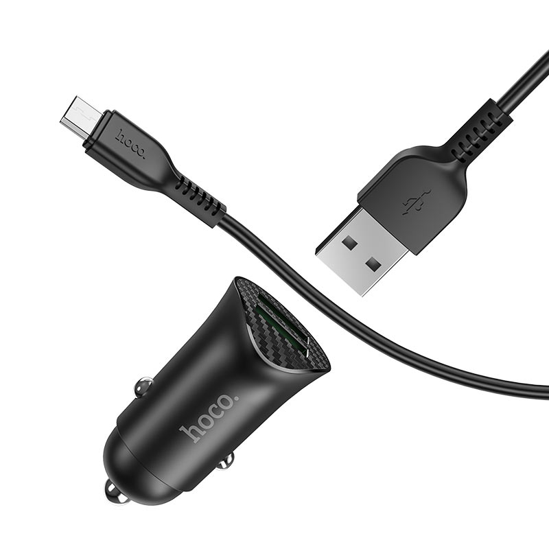 Hoco. Z39 Autós Gyorstöltő Adapter QC3.0 töltő kábellel