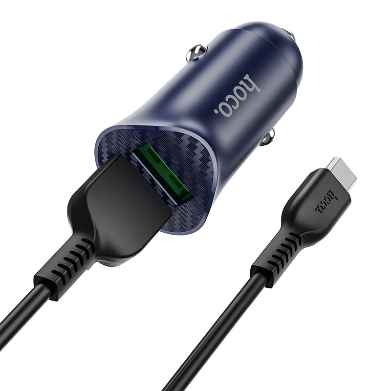 Hoco. Z39 Autós Gyorstöltő Adapter QC3.0 töltő kábellel