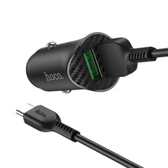 Hoco. Z39 Autós Gyorstöltő Adapter QC3.0 töltő kábellel