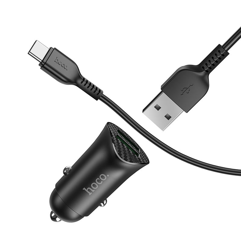 Hoco. Z39 Autós Gyorstöltő Adapter QC3.0 töltő kábellel