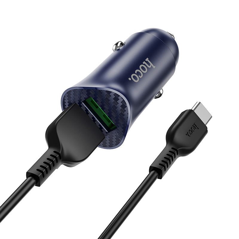 Hoco. Z39 Autós Gyorstöltő Adapter QC3.0 töltő kábellel