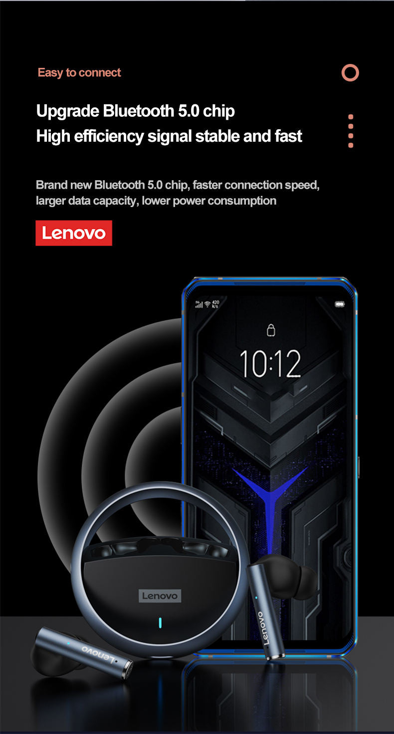 Lenovo LP60 Bluetooth 5.3 Wireless-Kopfhörer mit Ladekoffer