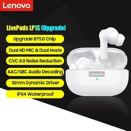 Lenovo Thinkplus LP1S Bluetooth 5.0 Vezeték Nélküli Fülhallgató Töltőtokkal